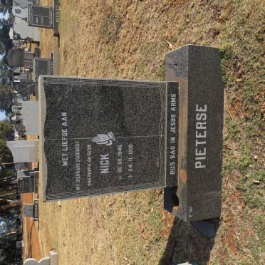 PIETERSE Nick 1946-1996