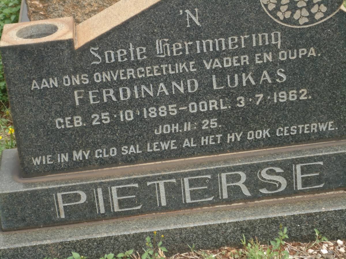 PIETERSE Ferdinand Lukas 1885-1962