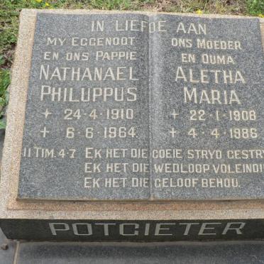 POTGIETER Nathanael Philuppus 1910-1964 &amp; Aletha Maria 1908-1986