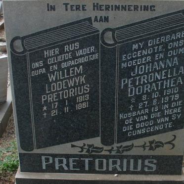 PRETORIUS Willem Lodewyk 1913-1981 &amp; Johanna Petronella Dorathea 1910-1979