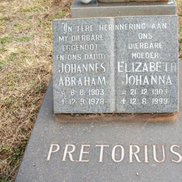 PRETORIUS Johannes Abraham 1903-1978 &amp; Elizabeth Johanna 1903-1999