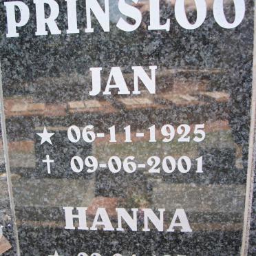 PRINSLOO Jan 1925-2001 &amp; Hanna 1931-