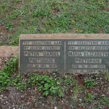 PRETORIUS Pieter Daniel 1875-1941 &amp; Maria Elizabeth 1880-197?