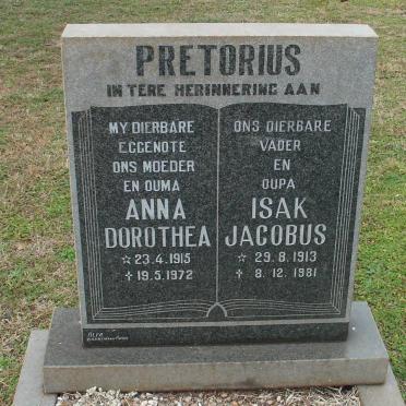 PRETORIUS Isak Jacobus 1913-1981 &amp; Anna Dorothea 1915-1972