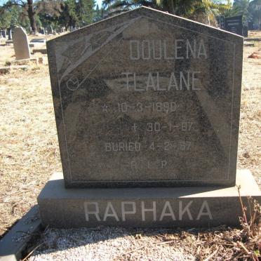 RAPHAKA Doulena Tlalane 1890-1967