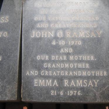 RAMSAY John O. -1970 &amp; Emma -1976