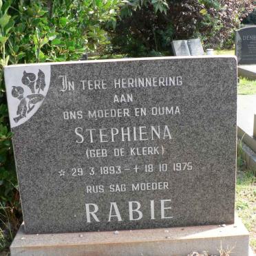 RABIE Stephiena nee DE KLERK 1893-1975