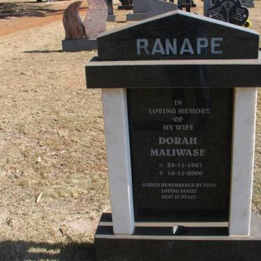 RANAPE Dorah Maliwase 1927-2000