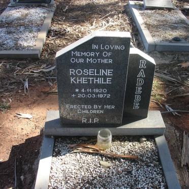 RADEBE Roseline Khethile 1920-1972