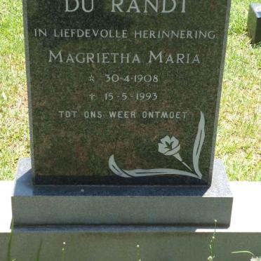 RANDT Magrietha Maria, du 1908-1993