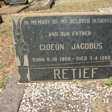 RETIEF Gideon Jacobus 1909-1968