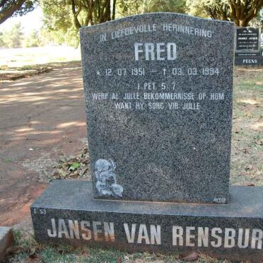 RENSBURG Fred, Jansen van 1951-1994