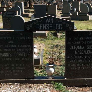 RENSBURG Johanna Cornelius, van 1899-1983 &amp; Johanna Susanna Magdalena 1905-1993