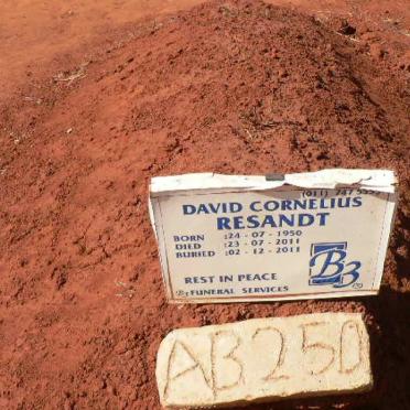 RESANDT David Cornelius 1950-2011