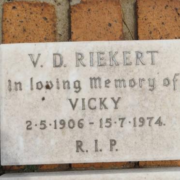 RIEKERT Vicky, v.d. 1906-1974