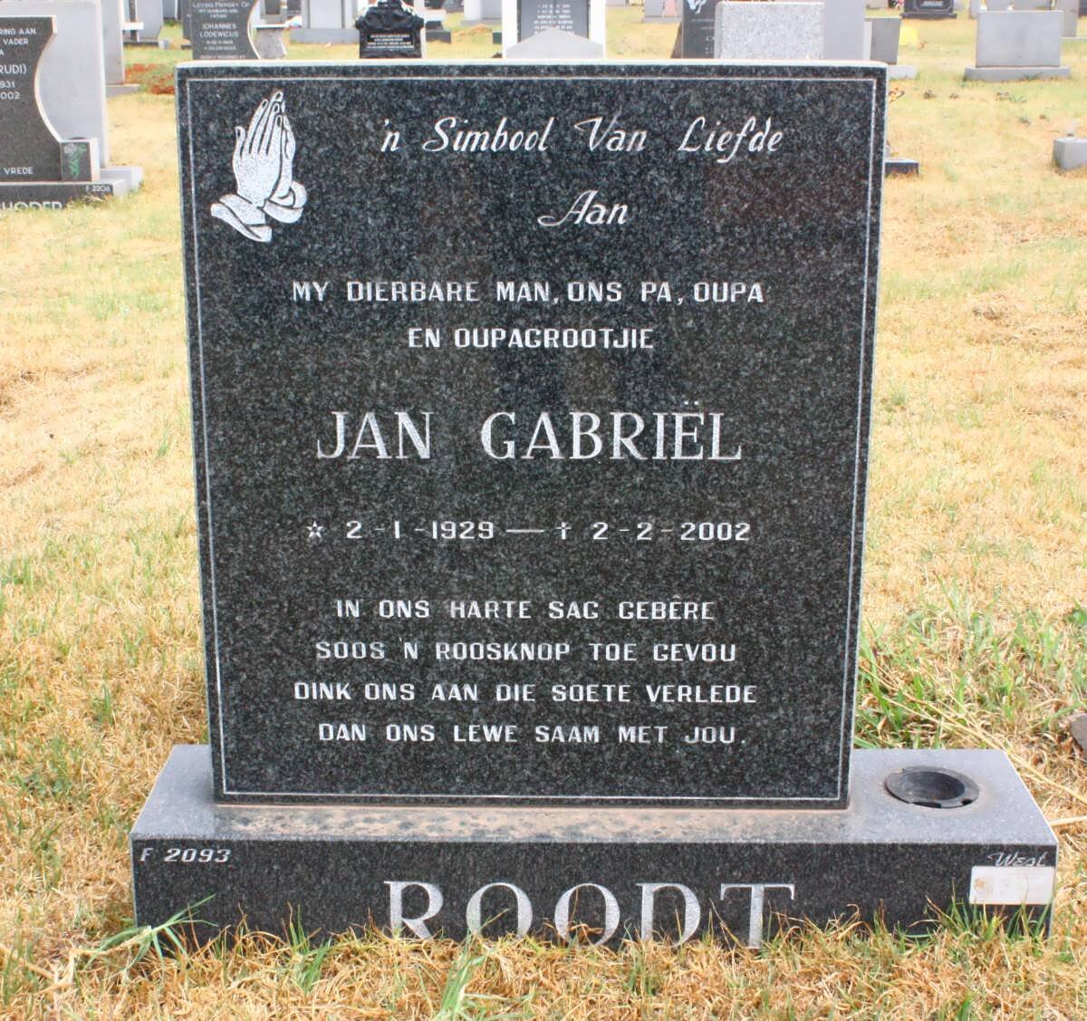 ROODT Jan Gabriel 1929-2002