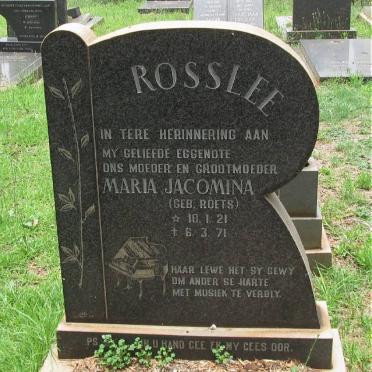 ROSLEE Maria Jacomina nee ROETS 1921-1971