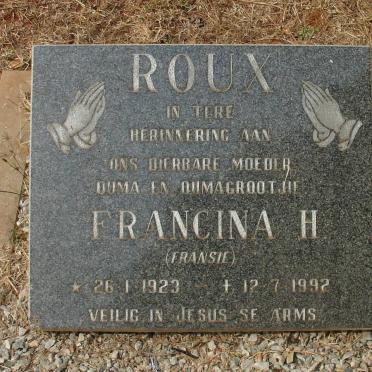 ROUX Francina H. 1923-1992