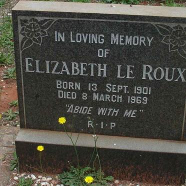 ROUX Elizabeth, Le 1901-1969