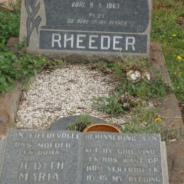 RHEEDER Barend C. 1912-1963 &amp; Judith Maria 1919-1994