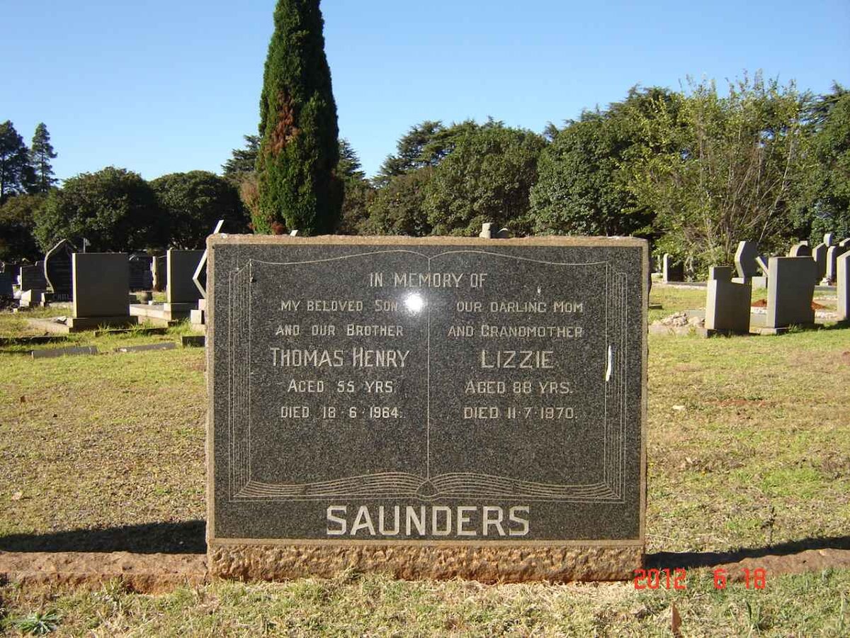 SAUNDERS Thomas Henry -1964 &amp; Lizzie -1970