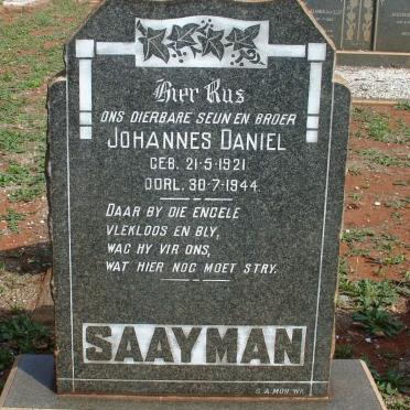 SAAYMAN Johannes Daniel 1921-1944
