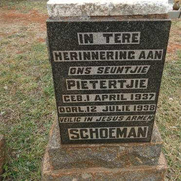 SCHOEMAN Pietertjie 1937-1938