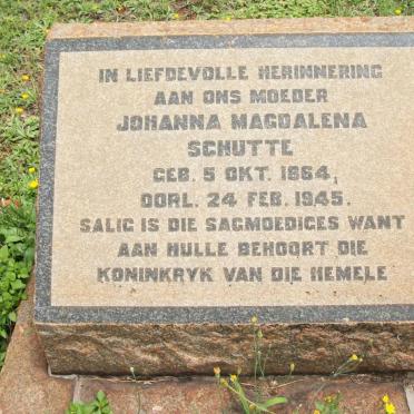 SCHUTTE Johanna Magdalena 1864-1945