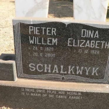SCHALKWYK Pieter Willem 1928-2000 &amp; Dina Elizabeth 1928-
