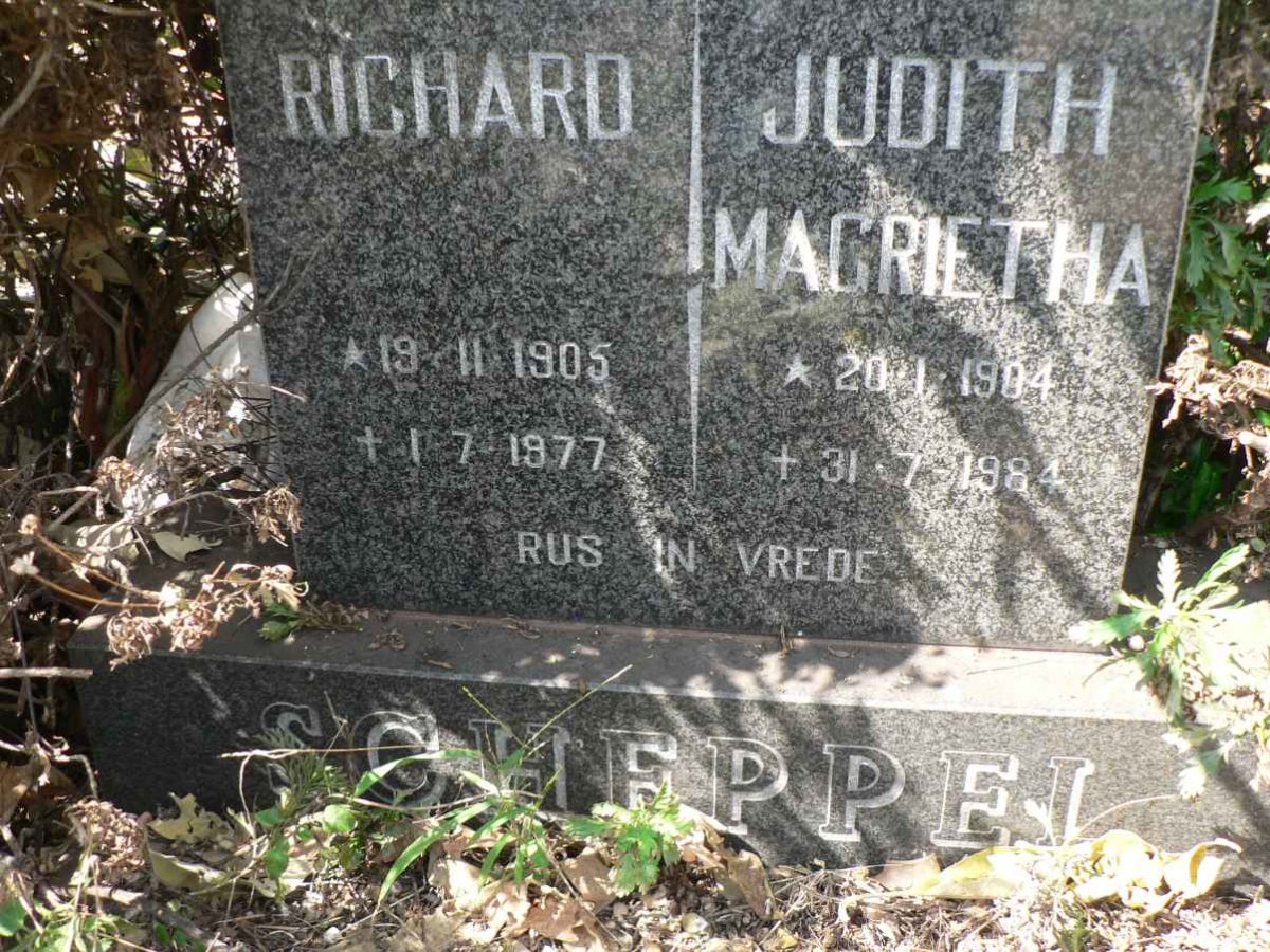 SCHEPPEL Richard 1905-1977 &amp; Judith Magrietha 1904-1984
