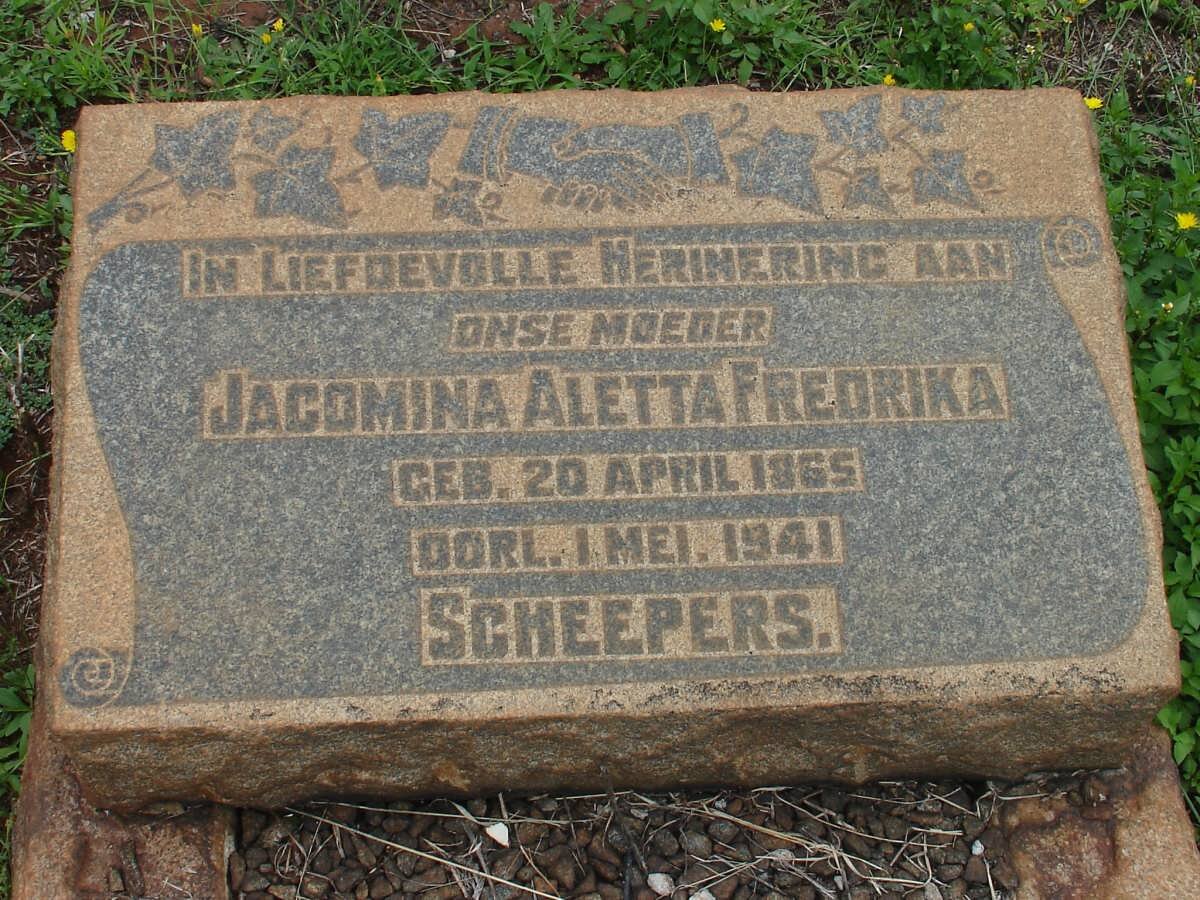 SCHEEPERS Jacomina Aletta Fredrika 1865-1941