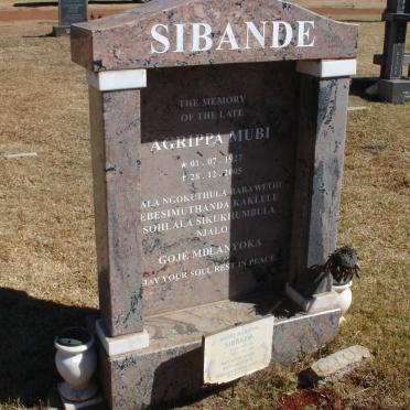 SIBANDE Agrippa Mubi 1927-2005