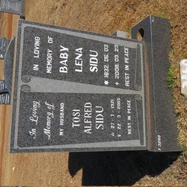 SIDU Tosi Alfred 1921-2005 &amp; Baby Lena 1932-2008