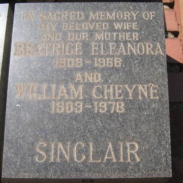 SINCLAIR William Cheyne 1903-1978 Beatrice Eleanora 1908-1968