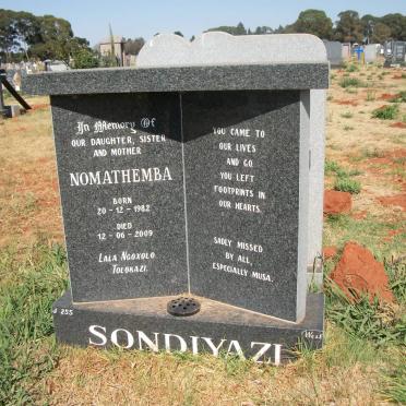 SONDIYAZI Nomathemba 1982-2009