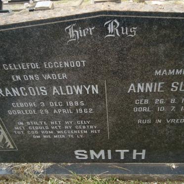 SMITH Francois Aldwyn 1895-1962 &amp; Annie Susan 1899-1990