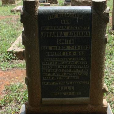 SMITH Johanna Adriana nee DE KOCK 1893-1940 :: Mullie -1951