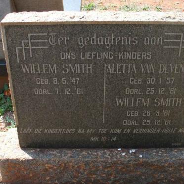 SMITH Willem 1947-1961 :: Willem 1961-1961 :: DEVENTER Aletta, van 1957-1961 