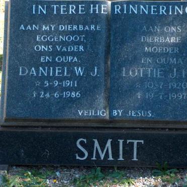 SMIT Daniel W.J. 1911-1986 &amp; Lottie J.H.L. 1920-1997