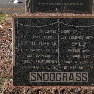 SNODGRAAS Robert Templar -1958 &amp; Emily -1963