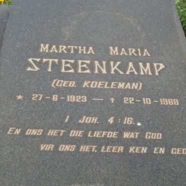 STEENKAMP Martha Maria nee KOELEMAN 1923-1968