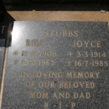 STUBBS Bill 1908-1967 &amp; Joyce 1914-1985