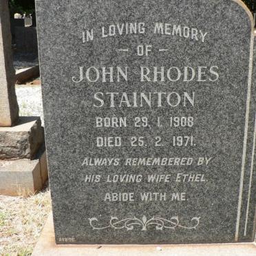 STAINTON John Rhodes 1908-1971