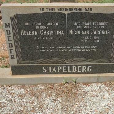 STAPELBERG Nicolaas Jacobus 1914-1981 &amp; Helena Christina 1926-