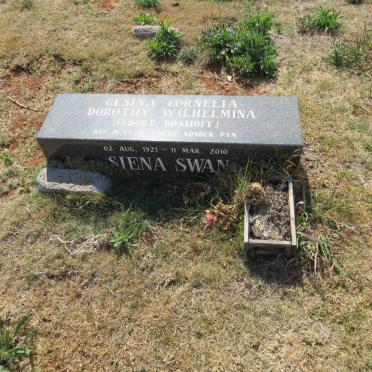 SWAN Gesina Cornelia Dorothy Wilhelmina nee BOSHOFF 1921-2010