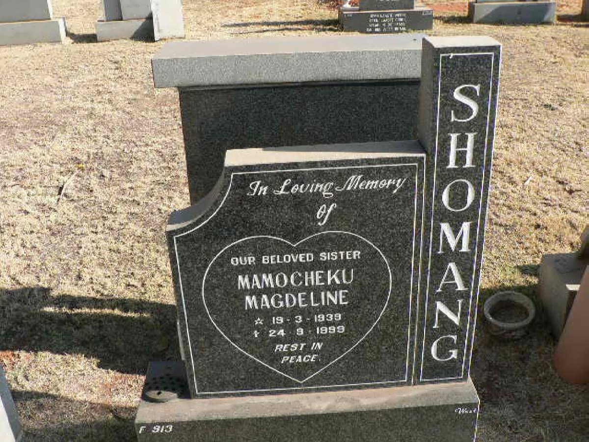 SHOMANG Mamocheku Magdeline 1939-1999