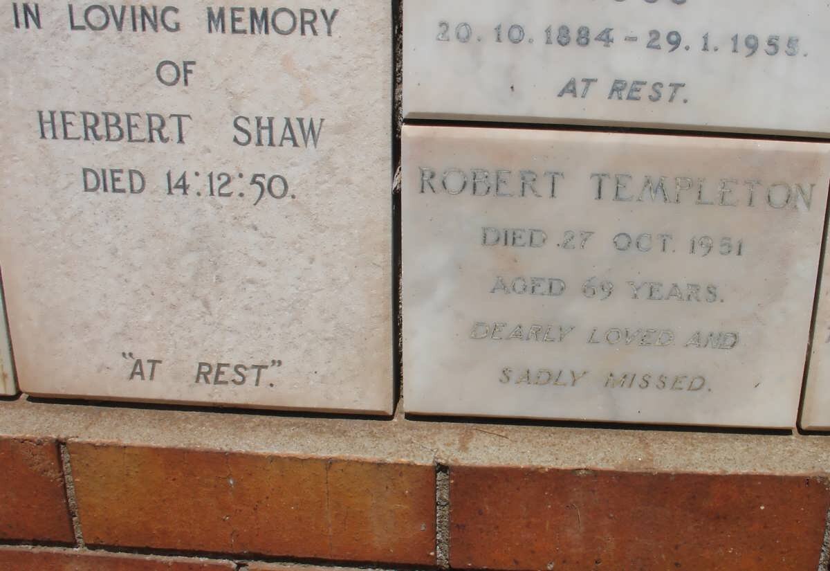 SHAW Herbert -1950 :: TEMPLETON Robert -1951