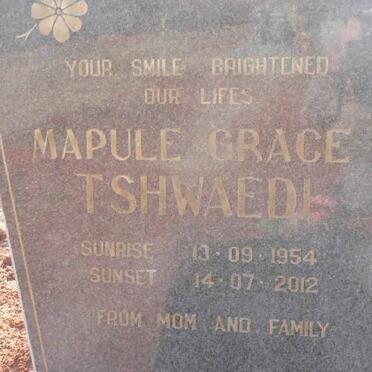 TSHWAEDI Mapule Grace 1954-2012