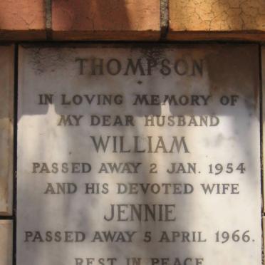 THOMPSON William -1954 &amp; Jennie -1966