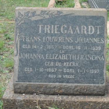 TRIEGAARDT Frans Louwrens Johannes 1857-1939 &amp; Johanna Elizabeth Francina DE KLERK 1867-1957